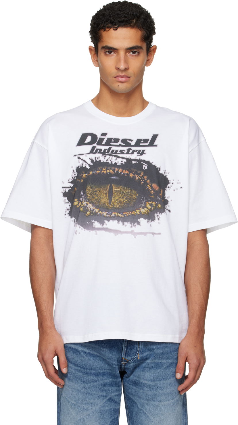 Тениска Diesel T-Boxt T-shirt with Eye Graphic Print Бяло | A19640-0PLAT-100