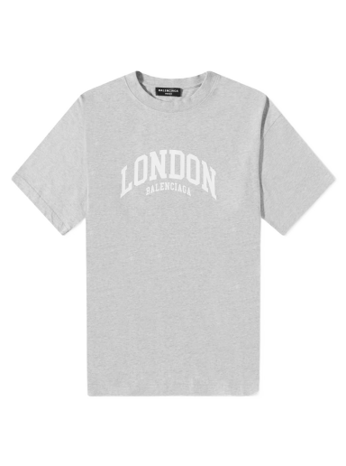 Тениска Balenciaga London Logo Tee Сиво | 612966-TLVG5-1380