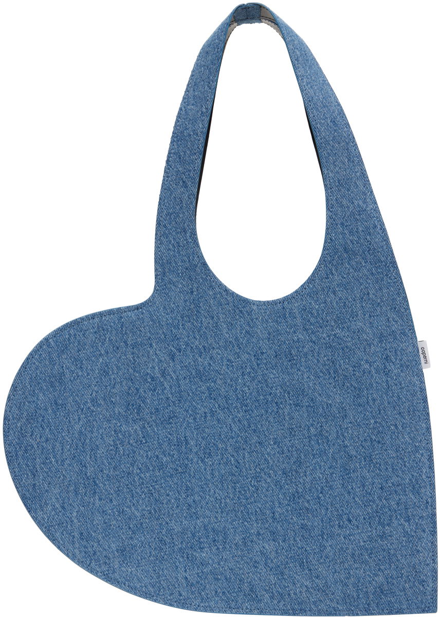 Голяма пазарска чанта Coperni Coperni Mini Heart Denim Tote Синьо | COPBA14BIS202, 0