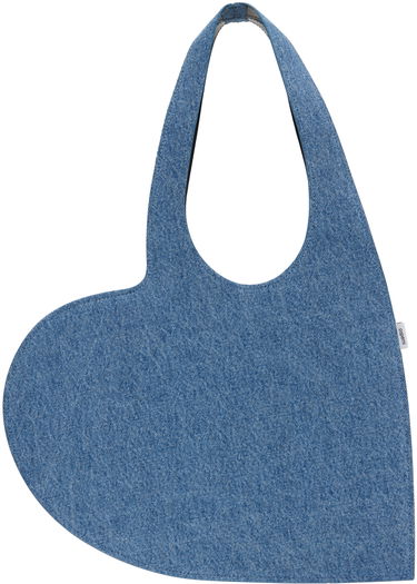 Голяма пазарска чанта Coperni Coperni Mini Heart Denim Tote Синьо | COPBA14BIS202, 0