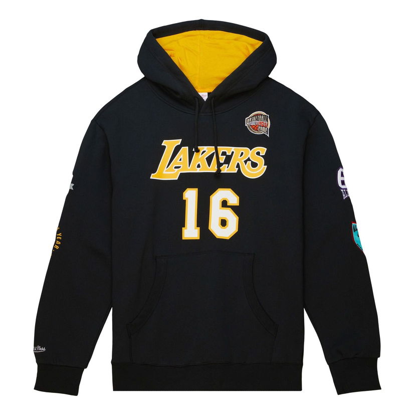 Суитчър Mitchell & Ness NBA Los Angeles Lakers HOF Fleece Hoodie Черно | FPHD6861-LALYYPGABLCK