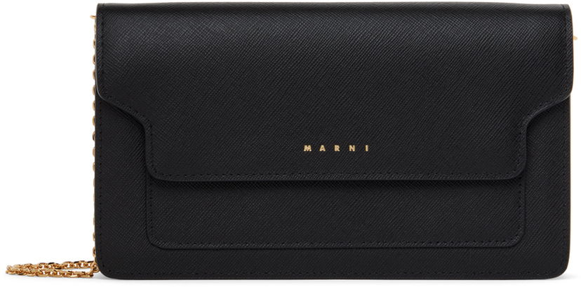 Чанта през рамо Marni Saffiano Shoulder Bag Черно | PFMO0085U0 LV520