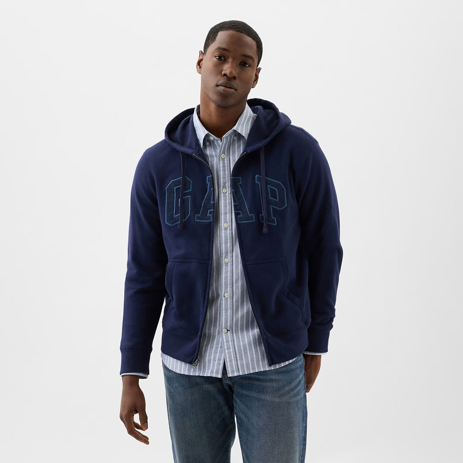 Суитчър GAP Logo Fullzip Hoodie Tapestry Navy Тъмно синьо | 499917-03, 0