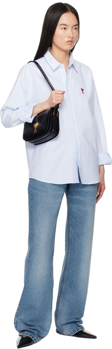 Чанта през рамо AMI AMI Paris Leather Paris Bag Черно | ULL005.AL0051, 3