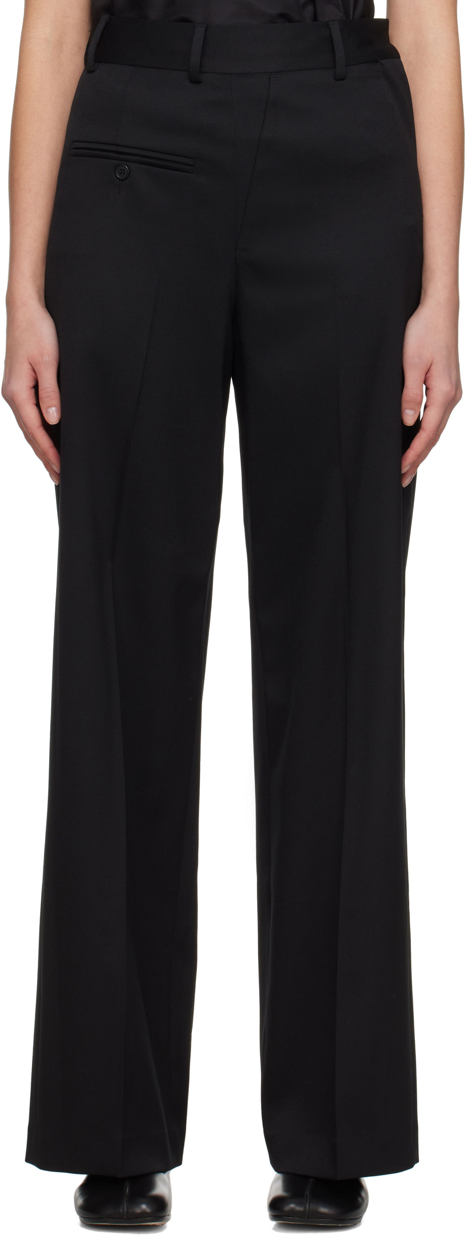 Панталони Maison Margiela MM6 Maison Margiela Twist Wool Blend Trousers Черно | S52KA0516 S47848, 0