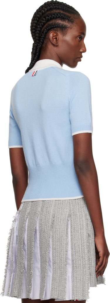 Поло тениска Thom Browne Thom Browne Stitch Cashmere Polo Синьо | FKP122A-Y2001, 2