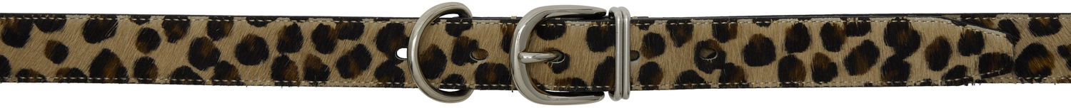 Колани UNDERCOVER UNDERCOVER Leopard Print Hair-On Leather Belt Кафяво | UP1E4W01, 0
