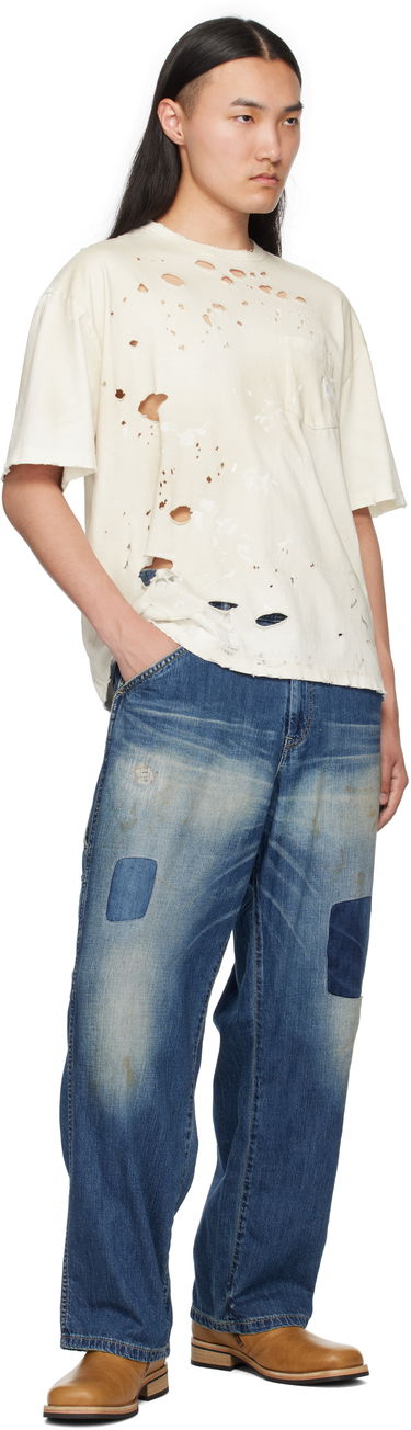 Тениска Neighborhood Neighborhood Savage Crewneck Distressed T-Shirt Бяло | 251OKNH-CSM04, 3