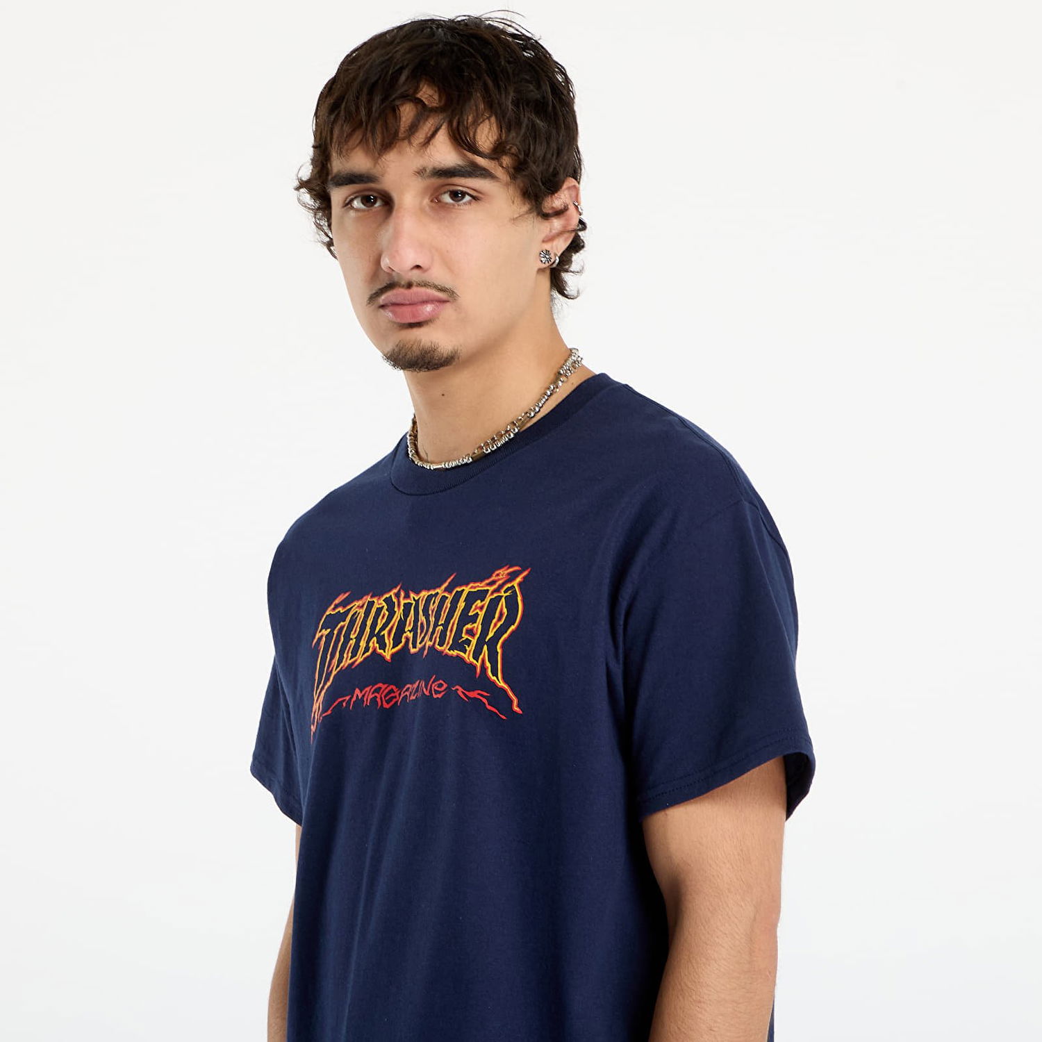 Тениска Thrasher T-Shirt Thrasher Cracked by Exteenager Тъмно синьо | 145774, 1