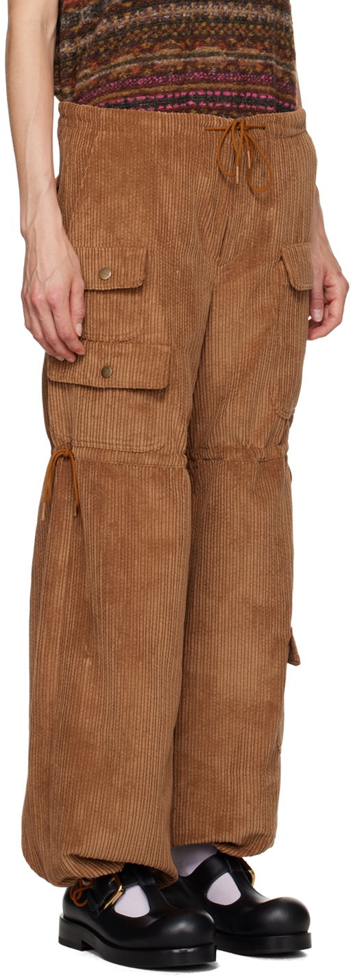 Карго панталони Anna Sui Corduroy Drawstring Cargo Trousers Кафяво | 624V40, 1