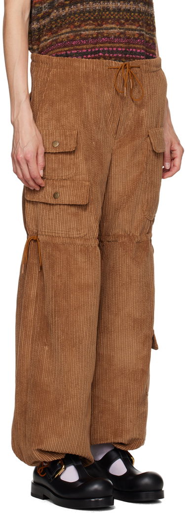 Карго панталони Anna Sui Corduroy Drawstring Cargo Trousers Кафяво | 624V40, 1