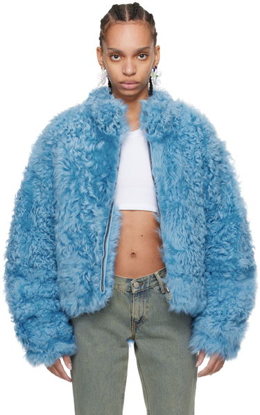 Яке ERL ERL Stand Collar Shearling Jacket Синьо | ERL08J001, 0