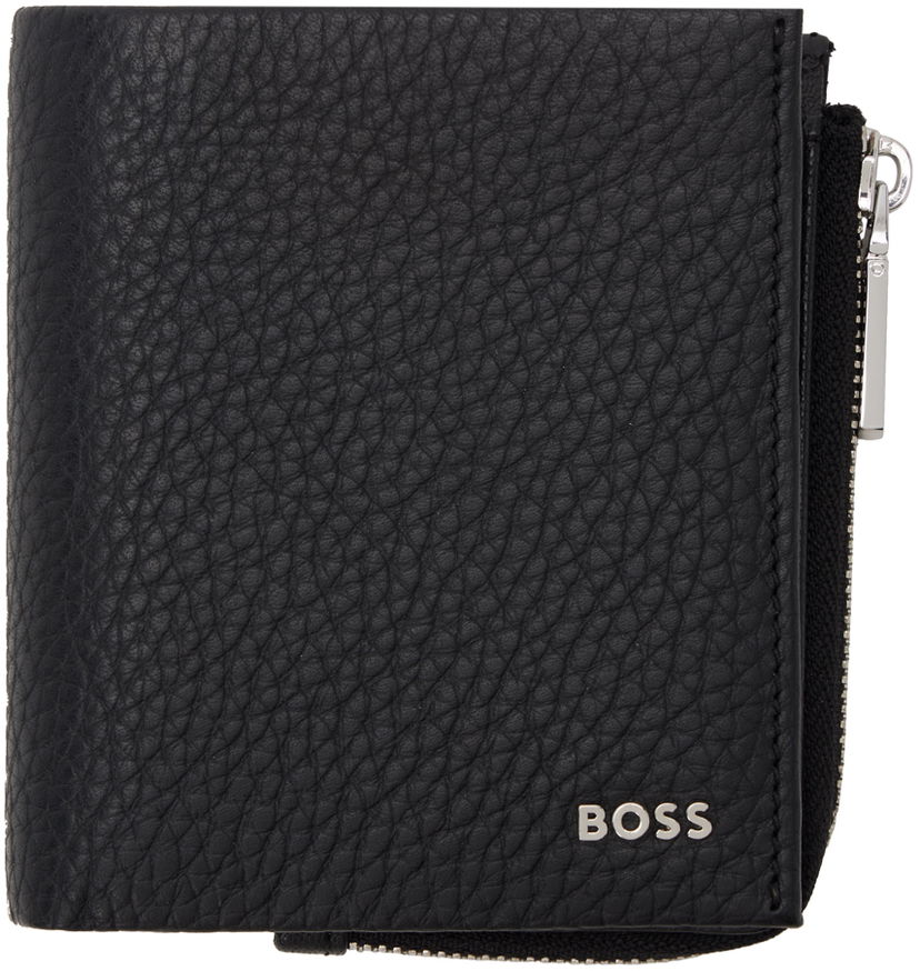 Портфейл BOSS Leather Bifold Wallet Черно | 50529498