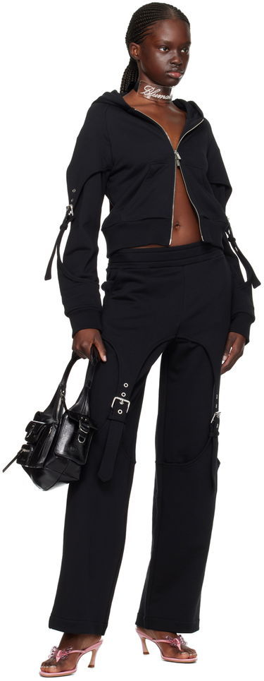 Суитчър Blumarine Blumarine Cinch Sleeve Cropped Hoodie Черно | P422F021A, 3