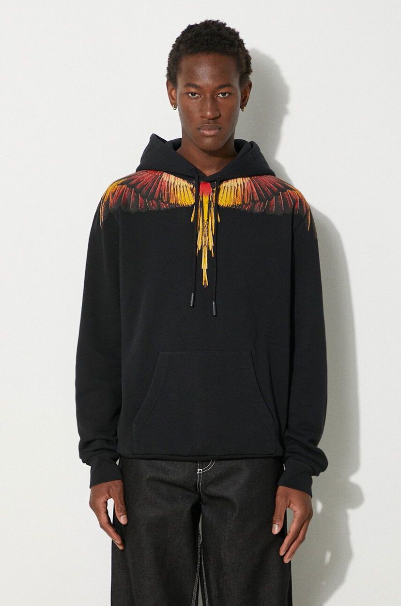 Суитчър Marcelo Burlon Icon Wings Regular Hoodie Черно | CMBB007F24FLE0011025