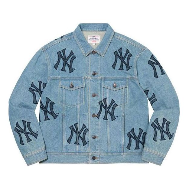 Яке Supreme Supreme x Yankees Denim Jacket Синьо | SUP-FW21-148, 0