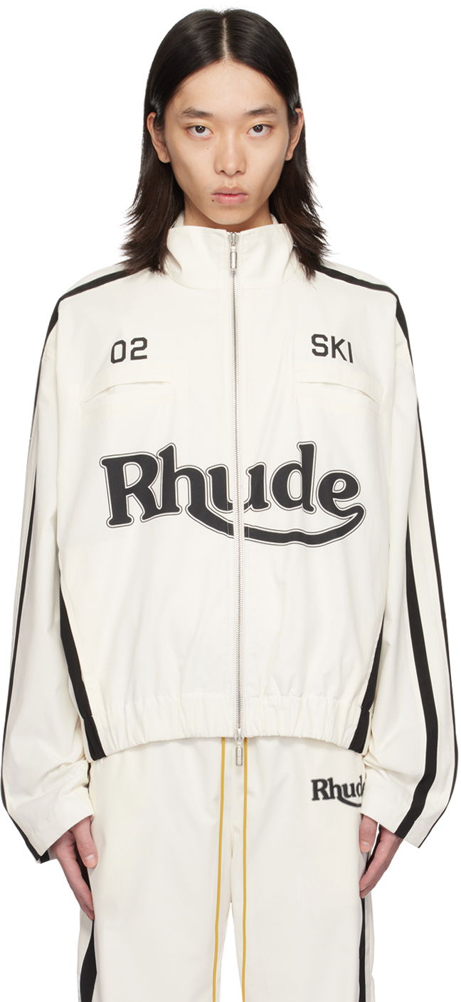 Яке Rhude Off-White Ski Track Jacket Бяло | RHPF24JA01862