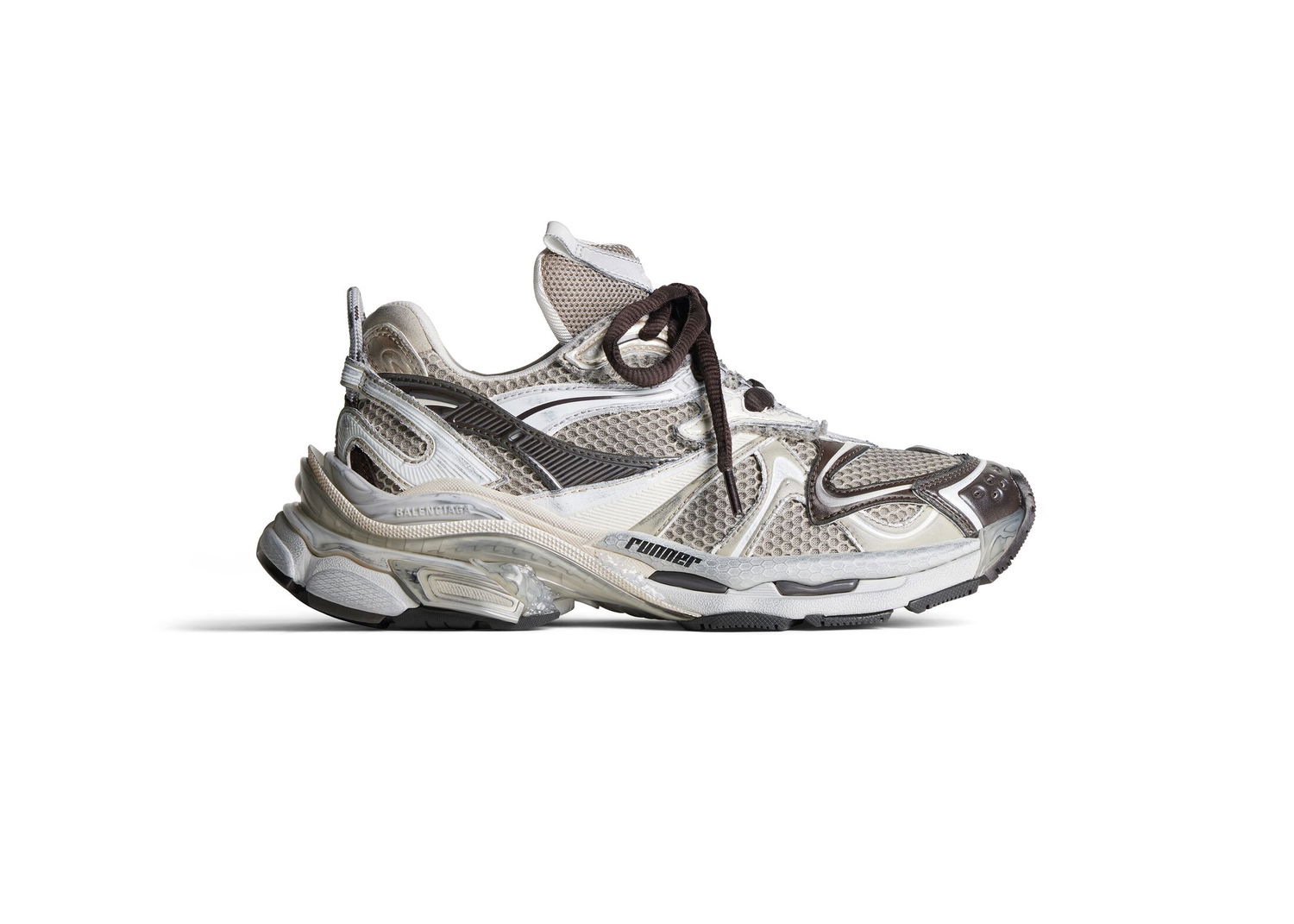 Кецове и обувки Balenciaga Runner 2.0 Beige Brown Сиво | 779066W3RXP2000, 0