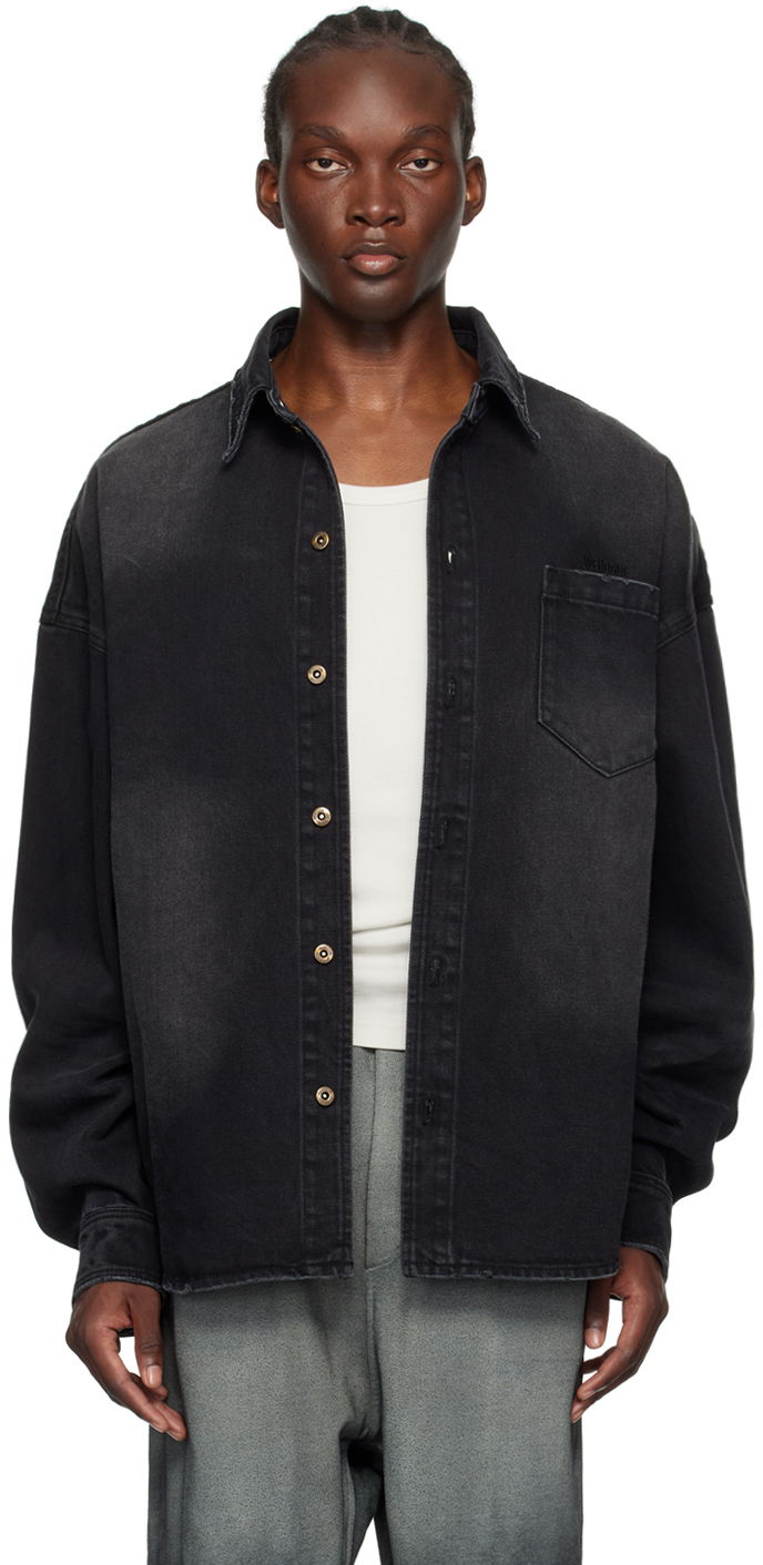 Риза We11done Distressed Denim Shirt Черно | WD-DB2-24-354-U-BK, 0