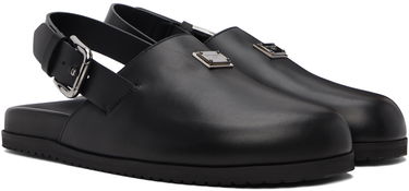 Кецове и обувки Dolce & Gabbana Black Logo Mules Черно | A80402AQ765, 3