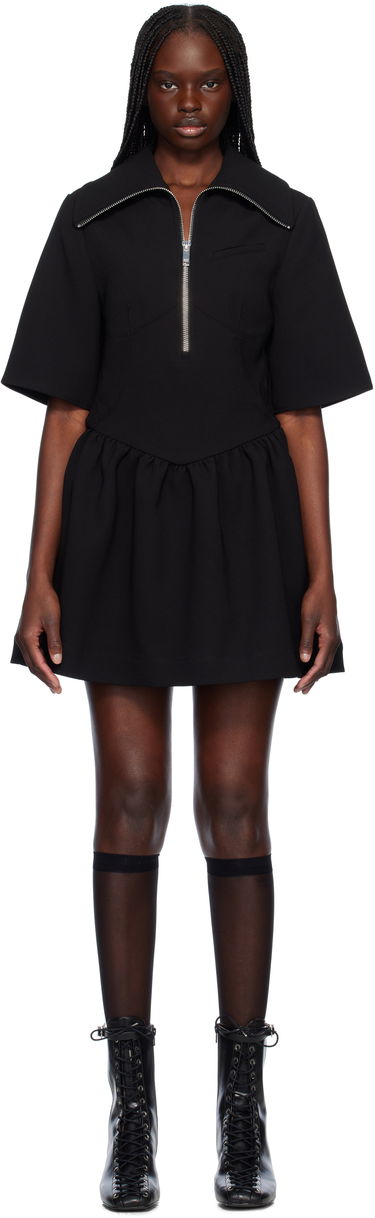 Pокля GANNI GANNI Bonded Crepe Mini Dress Черно | W0257, 0