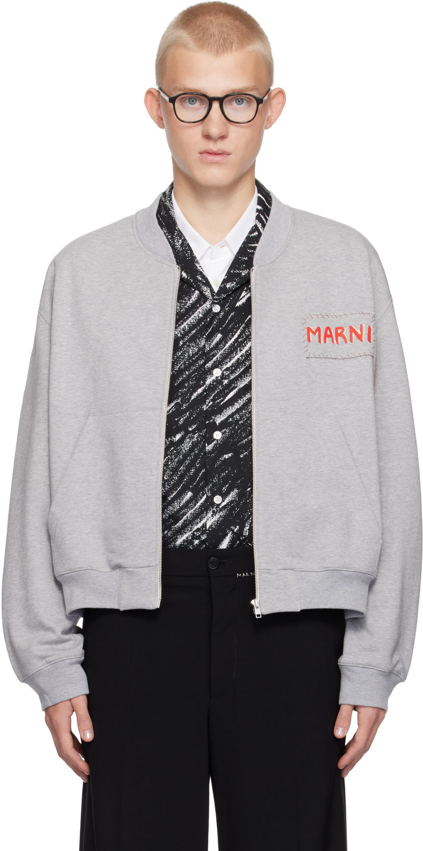 Суитчър Marni Zipped Sweatshirt Сиво | FUMU0136X0 UTC397