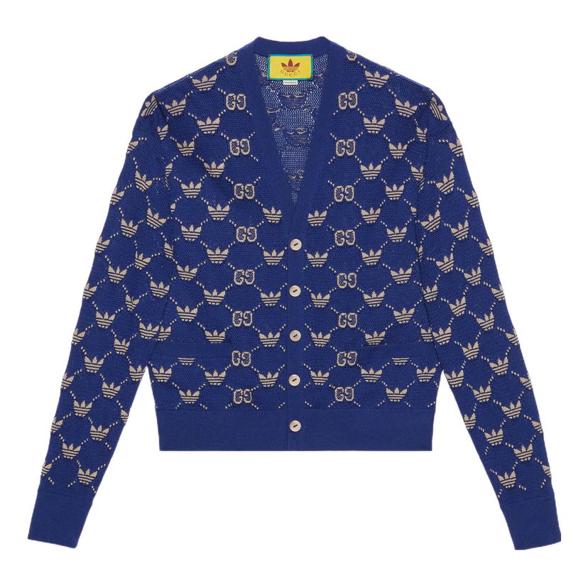 Пуловер Gucci GG Trefoil Cardigan Синьо | 700474-XKCD0-4753