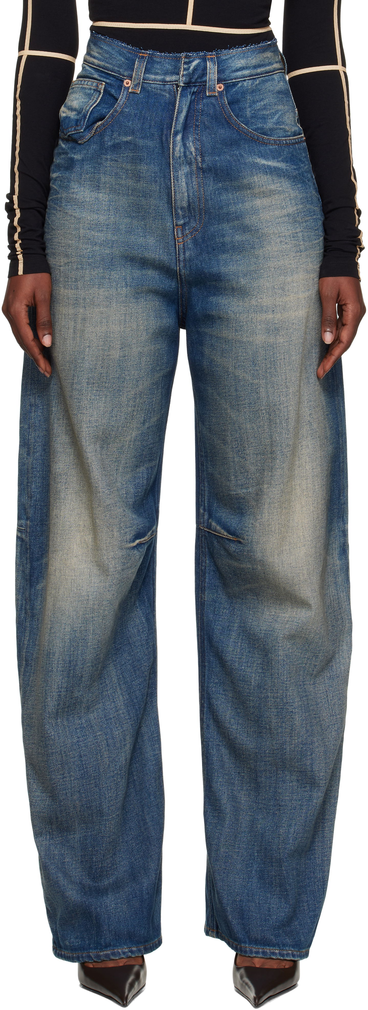 Дънки Maison Margiela Wide-Leg Jeans Синьо | S52LA0266 M30017, 0