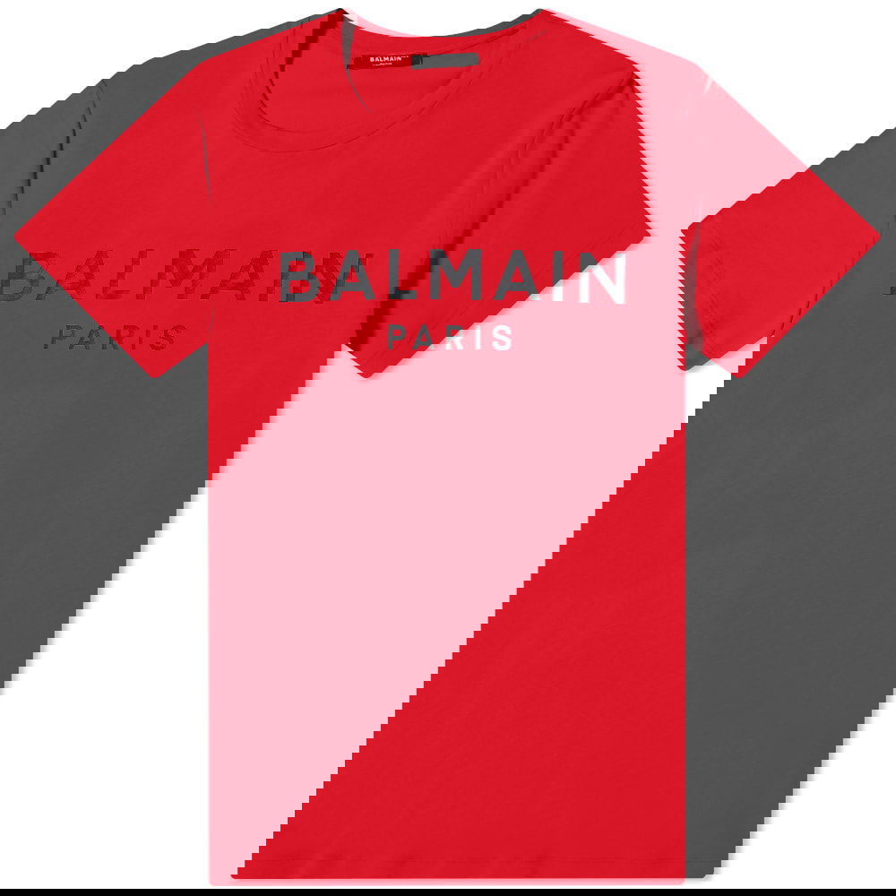 Тениска Balmain Paris Logo Tee Червено | XH0EF000BB23-MAB, 0