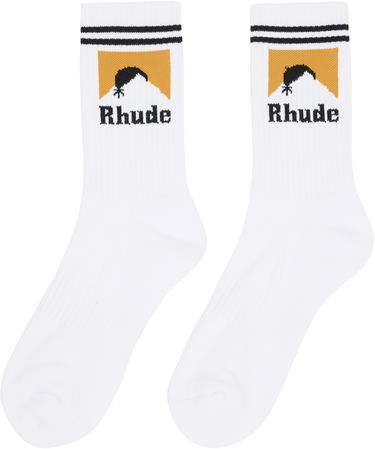 Чорапи Rhude Rhude Moonlight Socks Бяло | RHPF25SO05750, 1