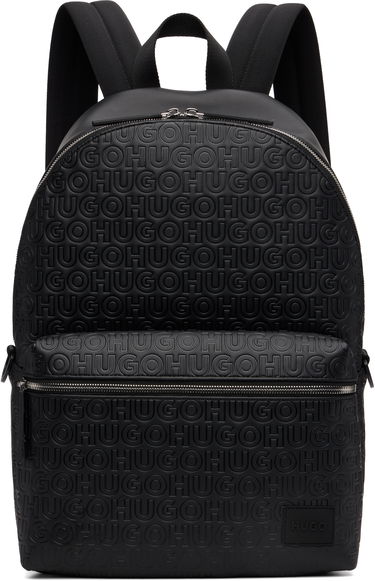 Раница BOSS Hugo Embossed-Logo Faux-Leather Backpack Черно | 50552901, 0