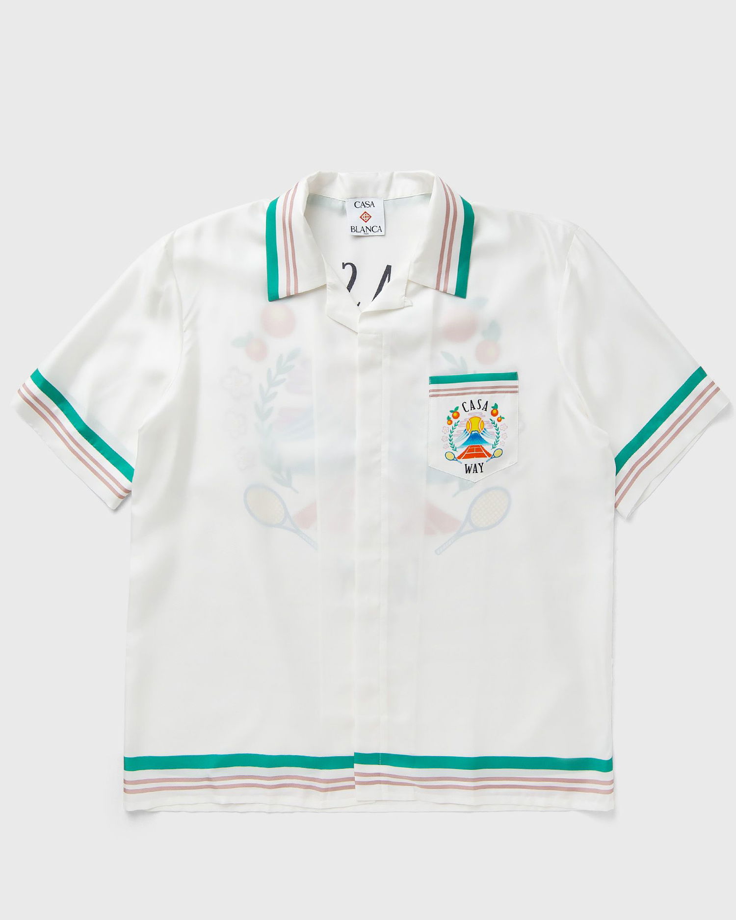 Риза Casablanca Cuban Collar Resort Shirt Бяло | MPF25-SH-003-07, 0