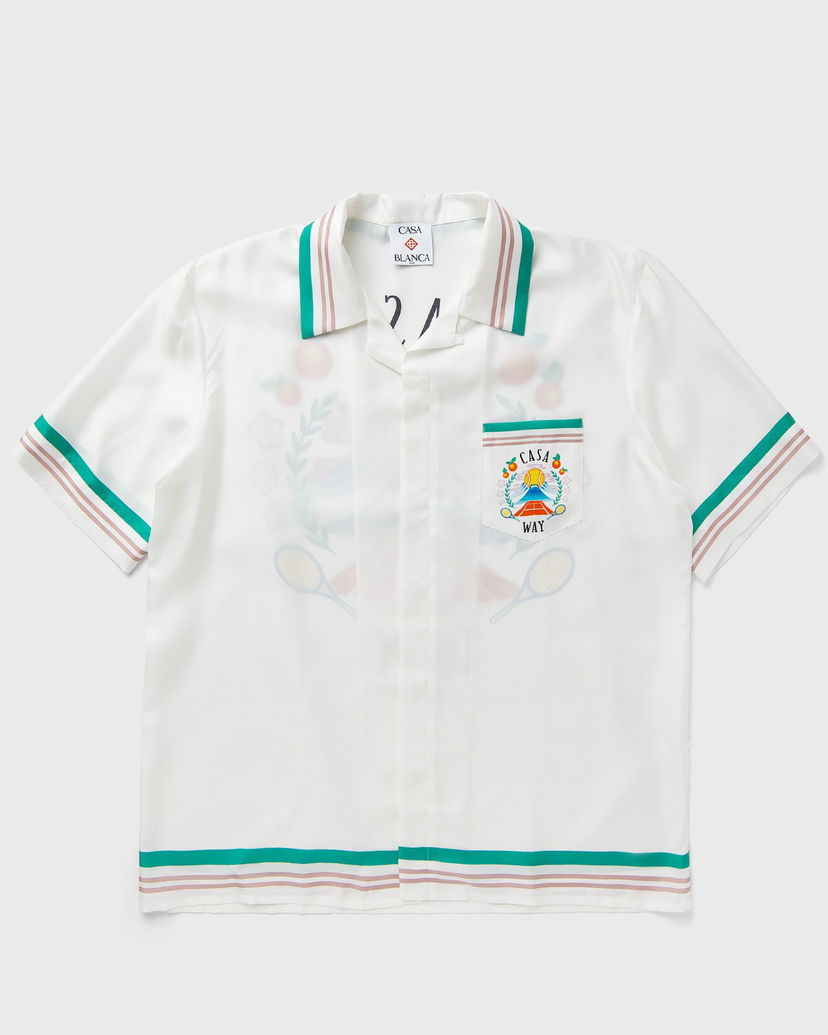 Риза Casablanca Cuban Collar Resort Shirt Бяло | MPF25-SH-003-07