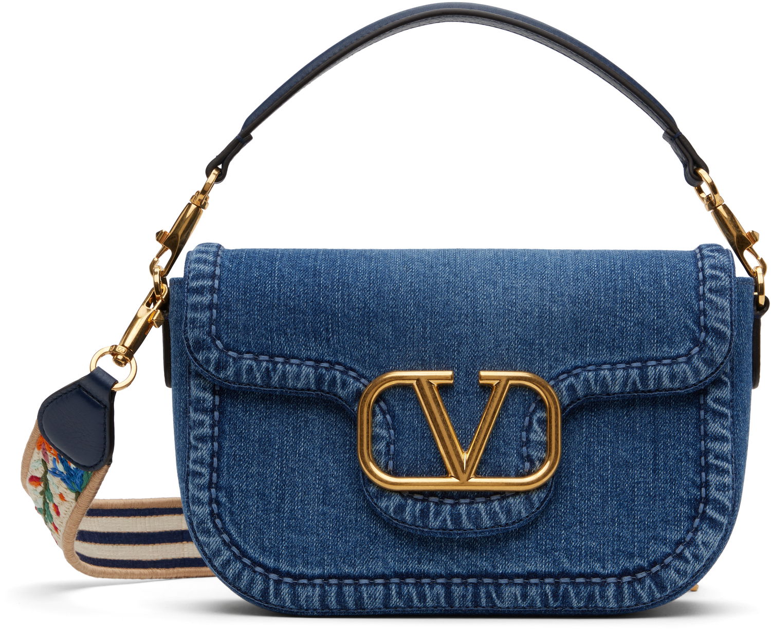 Дамска чанта Valentino Valentino Garavani Alltime Denim Shoulder Bag Синьо | 6W2B0N20XEY, 0