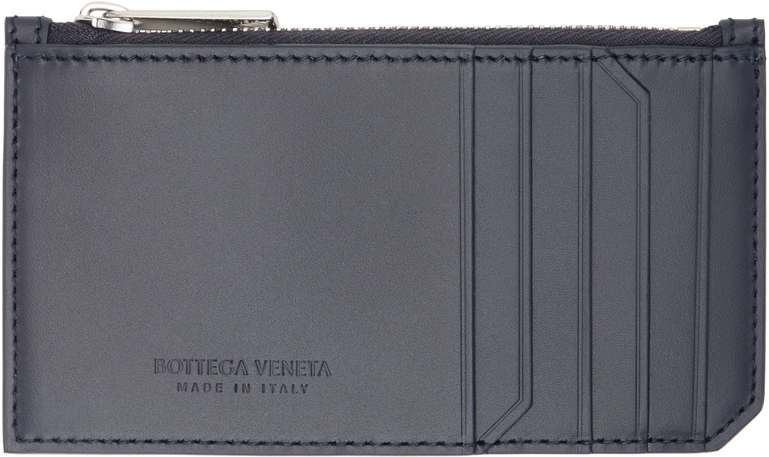 Портфейл Bottega Veneta Intrecciato Zipped Card Holder Синьо | 805827V4LQ14028, 1