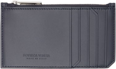 Портфейл Bottega Veneta Intrecciato Zipped Card Holder Синьо | 805827V4LQ14028, 1