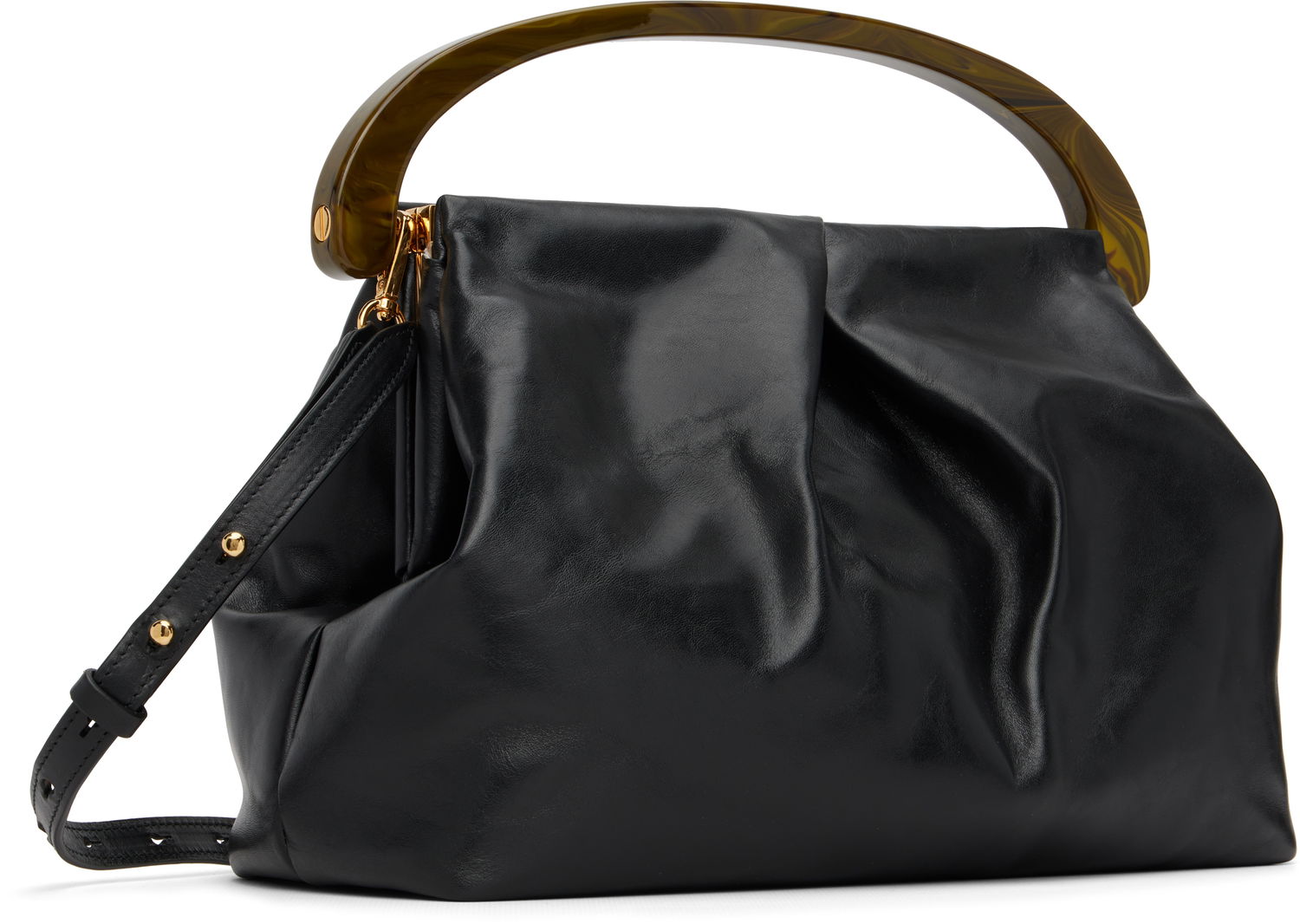 Дамска чанта Dries Van Noten Dries Van Noten Large Leather Top Handle Bag Черно | 252-011525-195, 1