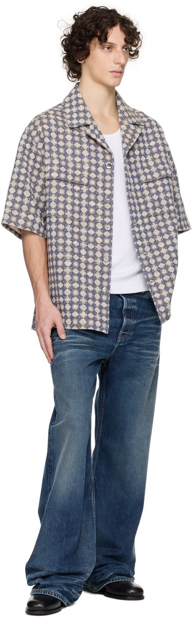 Риза AMIRI AMIRI MA Quad Boucle Camp Shirt Синьо | AMSTCA1144, 3