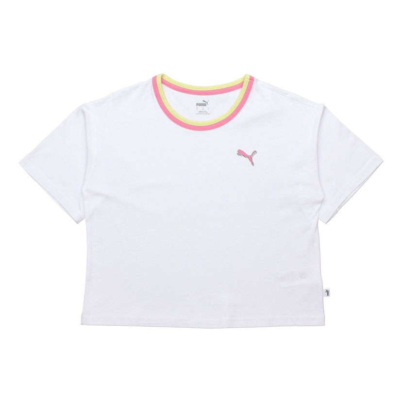 Съкратен топ Puma Celebration Style Round-Neck T-Shirt Бяло | 586043-02