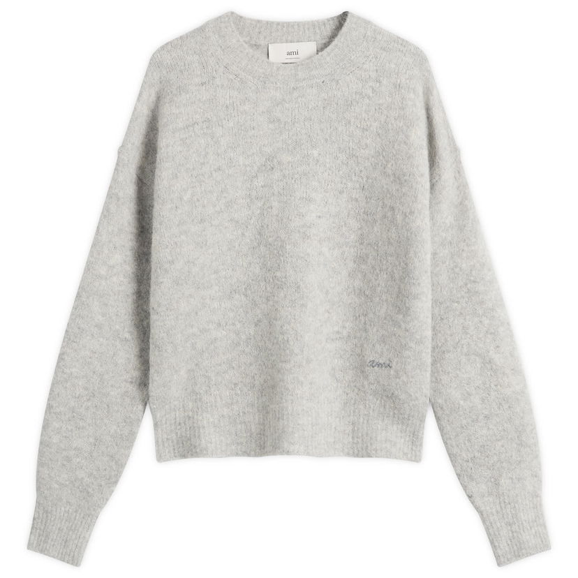 Пуловер AMI Men's Wool And Alpaca Knit Crew Neck Jumper, Size Large Сиво | H25HKS824-KN0021-050H25