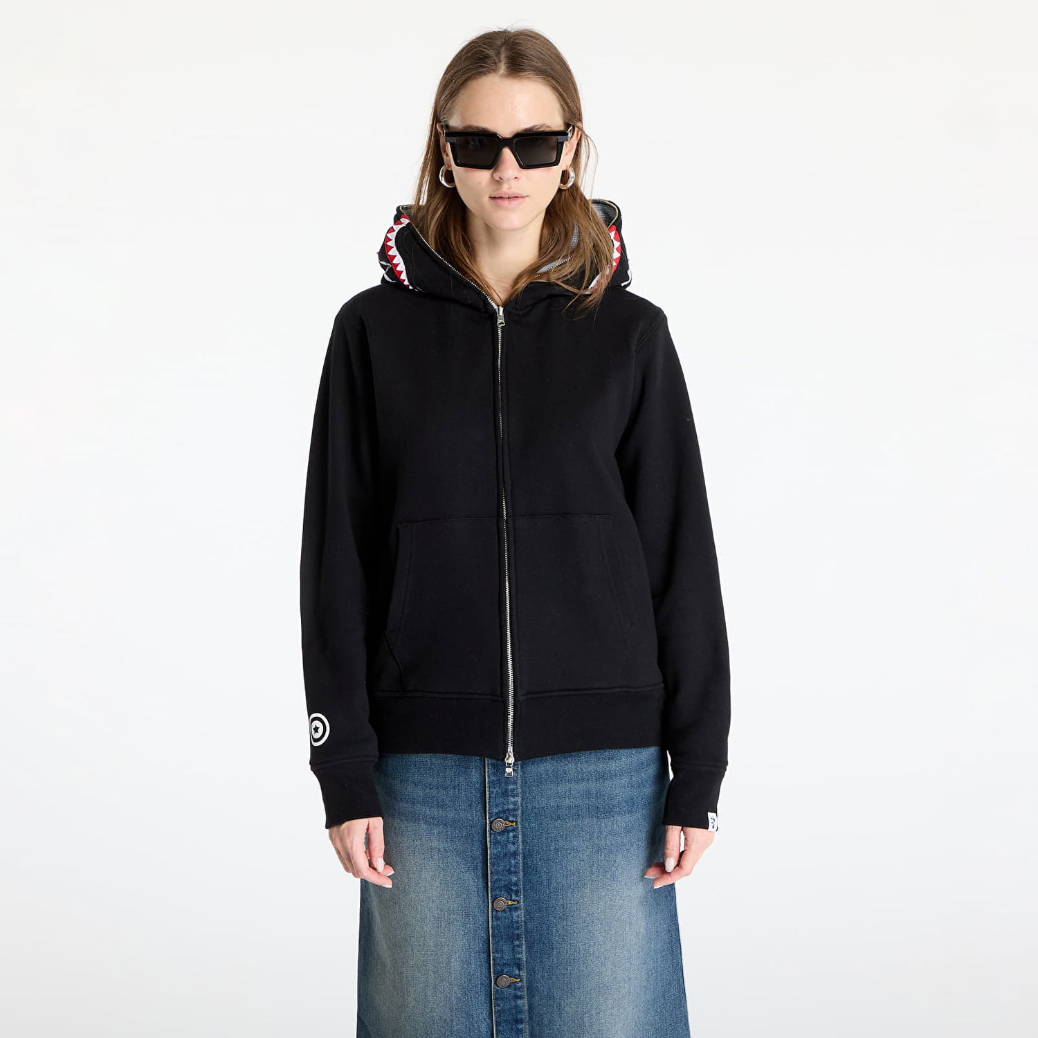 Суитчър BAPE A BATHING APE 2nd Shark Full Zip Hoodie Черно | 001ZPK701006M BLK, 0