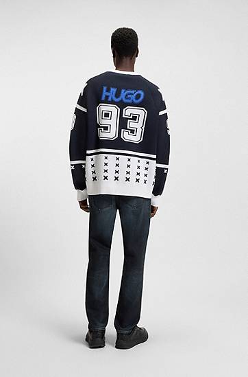 Дънки BOSS Tapered-Fit Stretch Denim Jeans Синьо | 50541586, 1