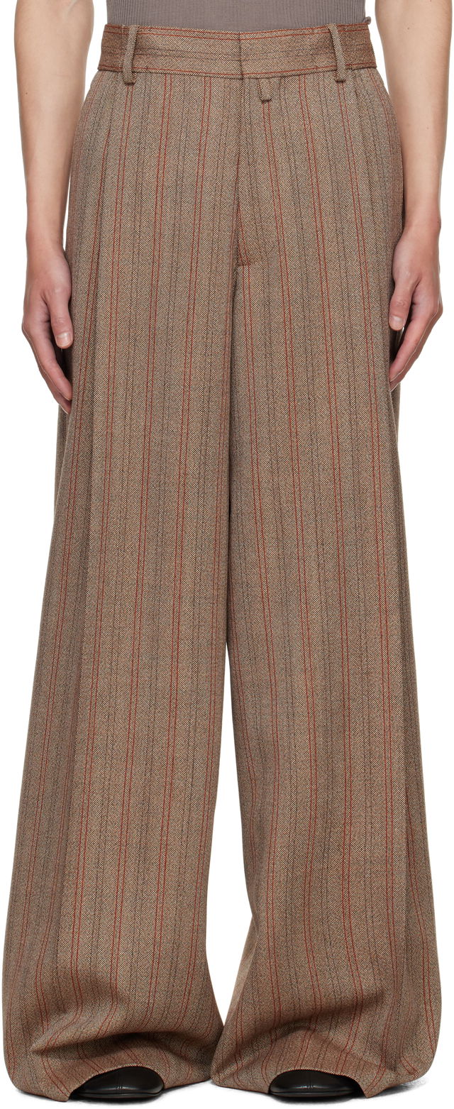 Dries Van Noten Wide Leg Pleated Trousers
