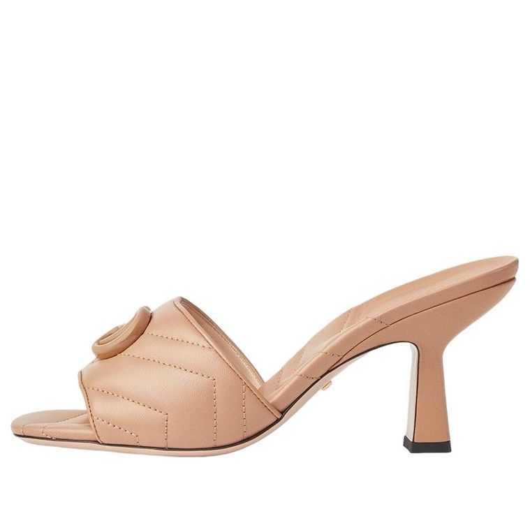 Кецове и обувки Gucci Gucci Double G Mid-Heel Slide Sandals Бежово | 739133-BKO00-2754