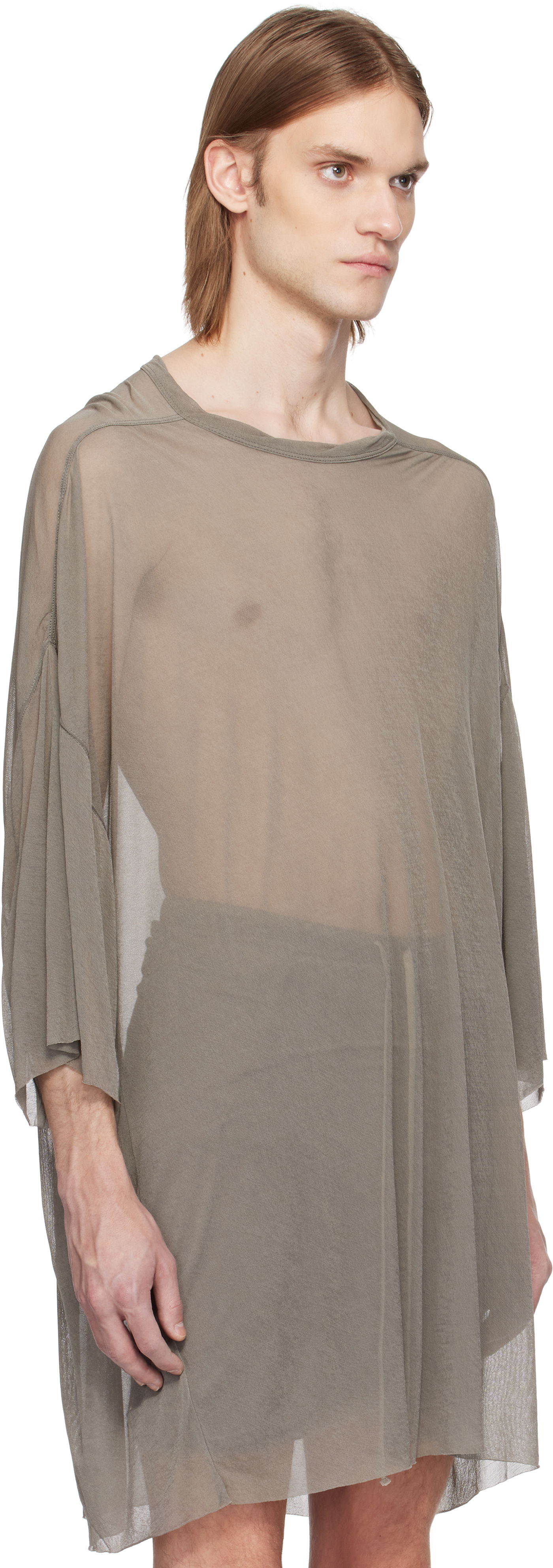 Тениска Rick Owens Rick Owens Hollywood Tommy Sheer T-Shirt Сиво | RR01E5283 JCR, 1