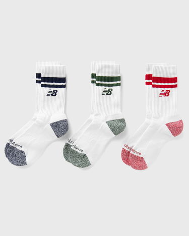 Чорапи New Balance Midweight Crew Socks 3 Pairs Бяло | LAS35210-AS1, 1