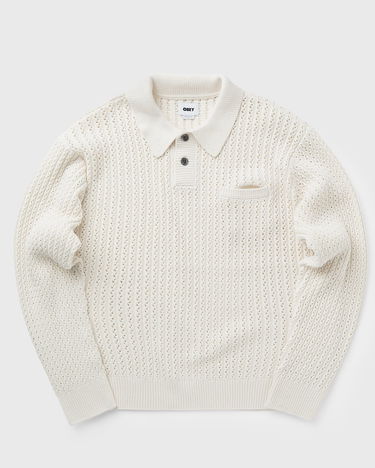 Пуловер OBEY Obey Duane Polo Knit Sweater Бяло | 151000112-NAT, 2