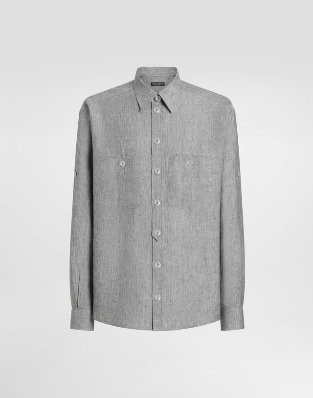 Dolce & Gabbana Washed Linen Canvas Shirt