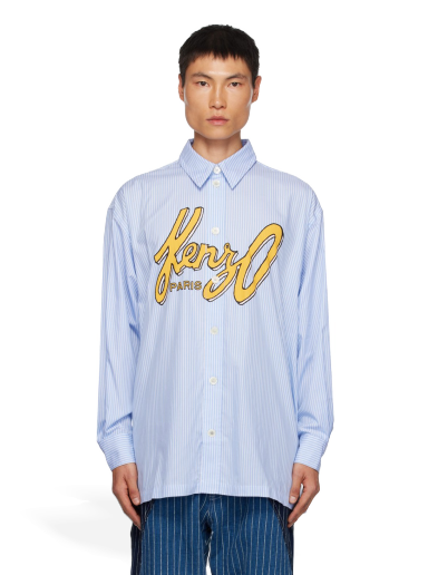 Риза KENZO Paris Printed Shirt Синьо | FD65CH5109LM