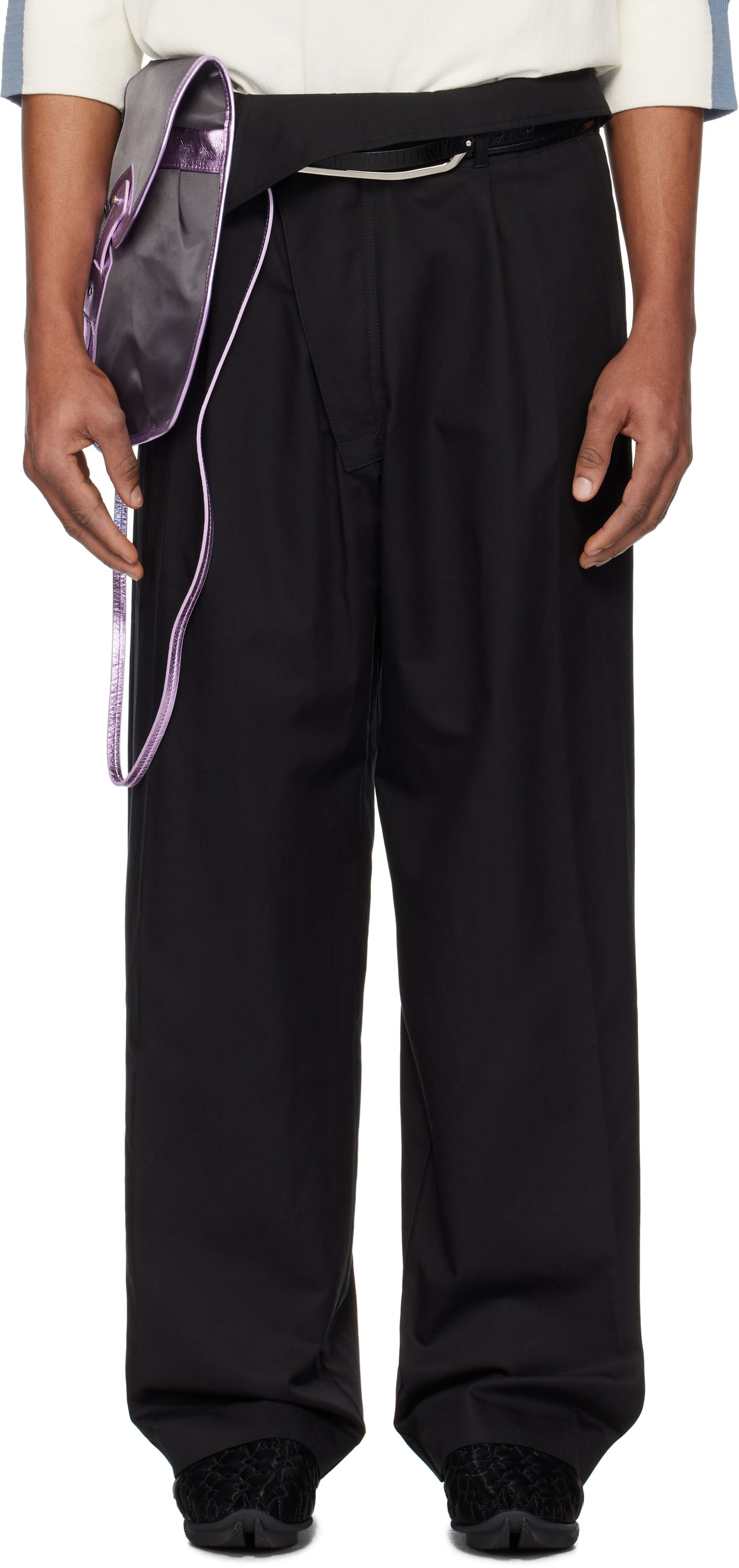 Панталони KIKO KOSTADINOV Kiko Kostadinov Navin Wide Leg Trousers Черно | KKSS25T01-177, 0